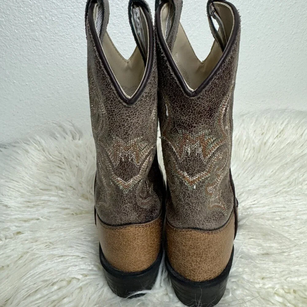 Old West Western  Cowboy / Cowgirl Boots - Unisex - Size 11  - Tan Vintage
